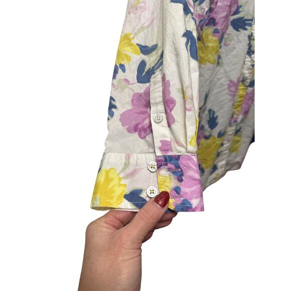 Talbots 2X Ladies Floral LS Button Up Lightweight Shirt - Picture 2 of 4
